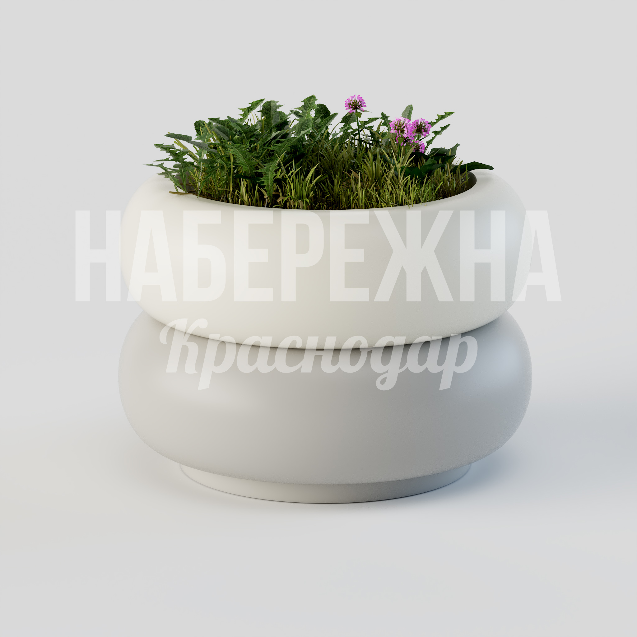 Кашпо Heebfo S 700x700x340 мм. ZVA-20.058 Вазон круглой формы из композитного материала для озеленения общественных пространств, устойчив к осадкам.