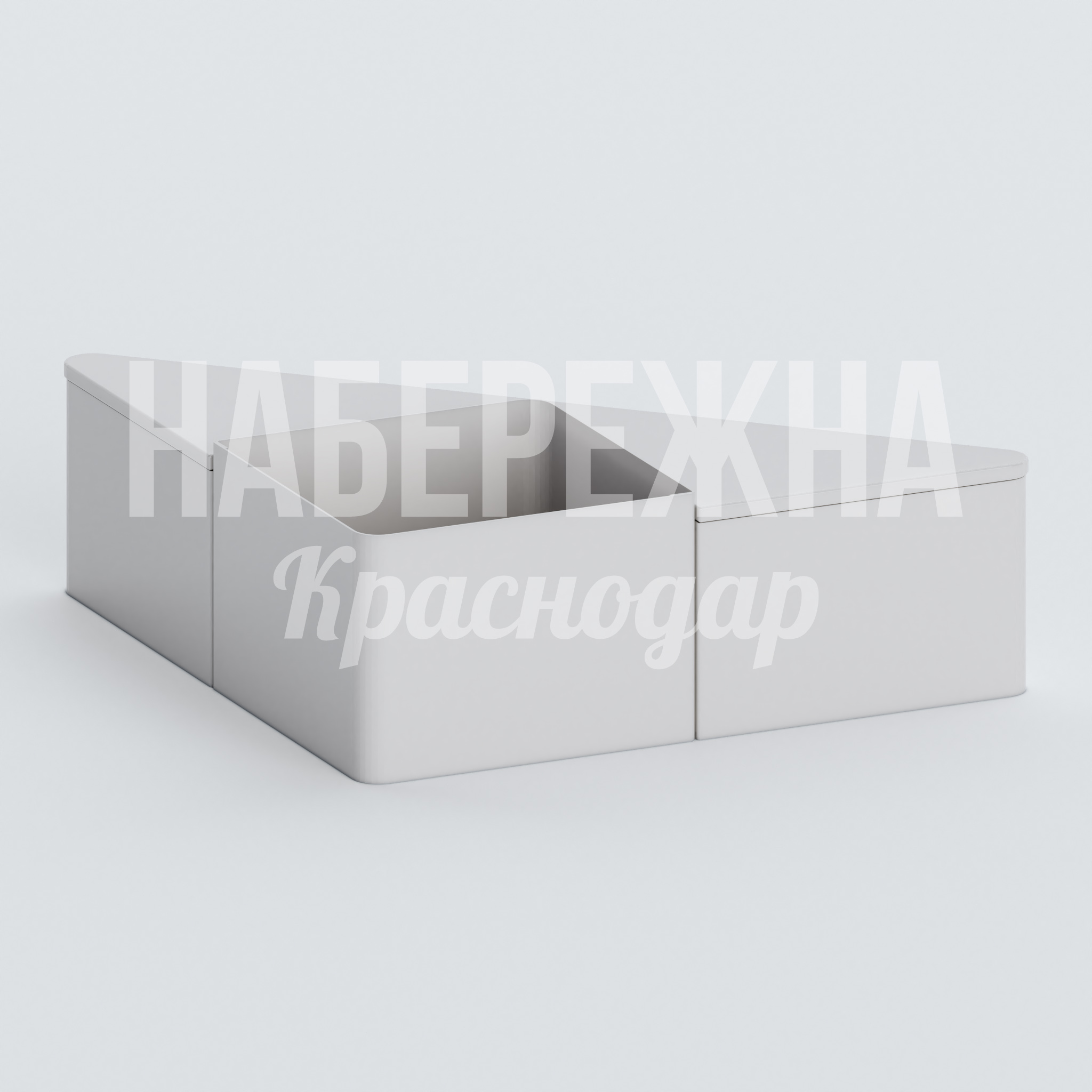 Лавка с вазоном Pimiv 1440x1440x500 мм. ZVA-20.087 Лавка со встроенным вазоном для озеленения. Цельная конструкция устойчива к влаге и перепадам температур.