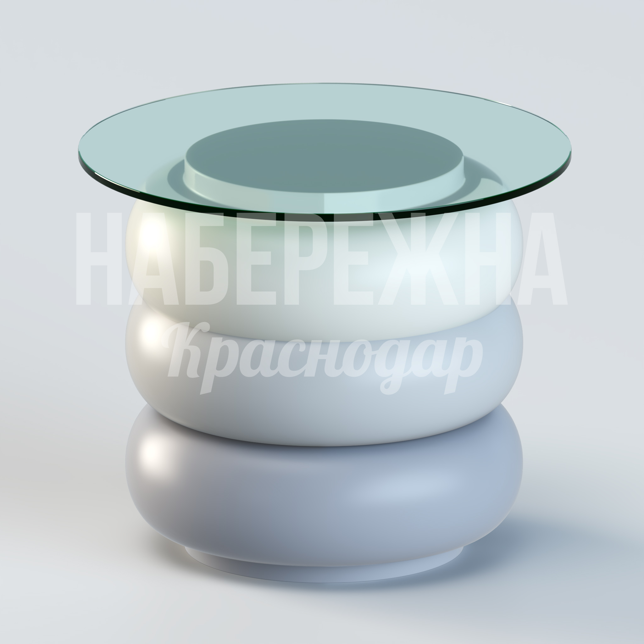 Стол Bohvårge 900x900x700 мм. ZVA-20.100-1 Стол со стеклопластиковым основанием и прозрачной столешницей. Выдерживает высокие нагрузки, не требует обслуживания.