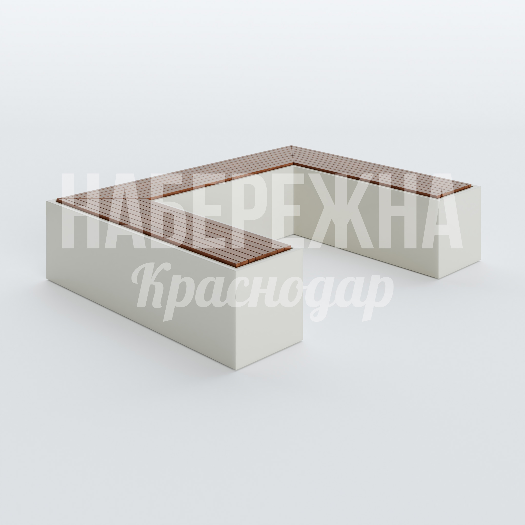 Вазон Hiske — купить, ZVA-22.190-4 | Набережна Вазон Hiske 700x2500x700 мм. ZVA-22.190-4 Вазон с бетонным основанием и деревянными планками. Угловая конфигурация для зонирования пространства и отдыха.