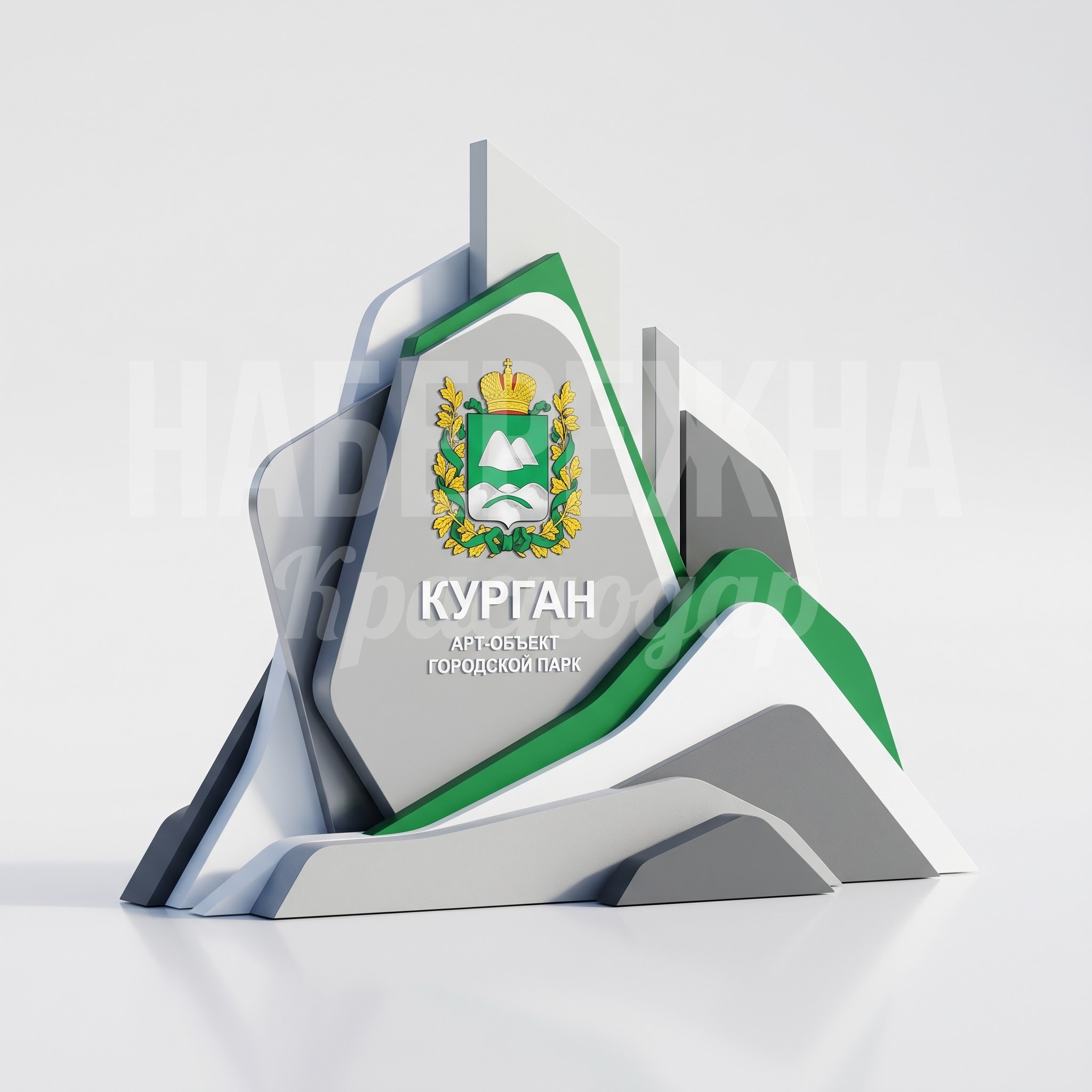 Арт-объект с гербом Кургана