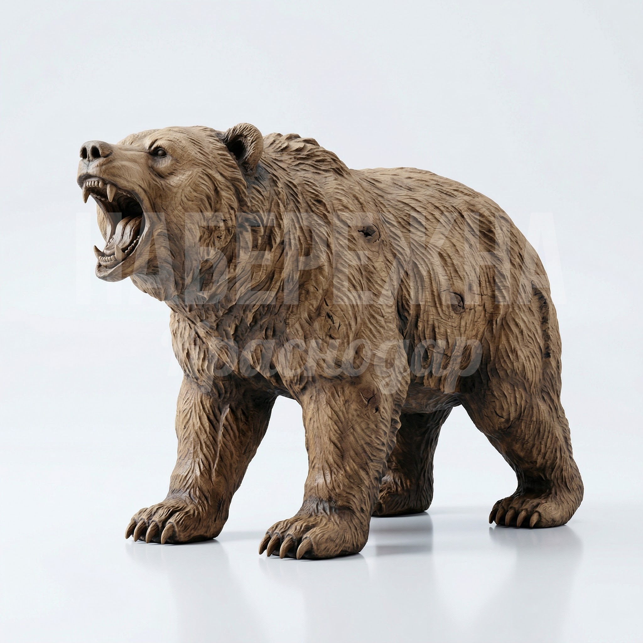 Большая фигура медведя из дерева Vun