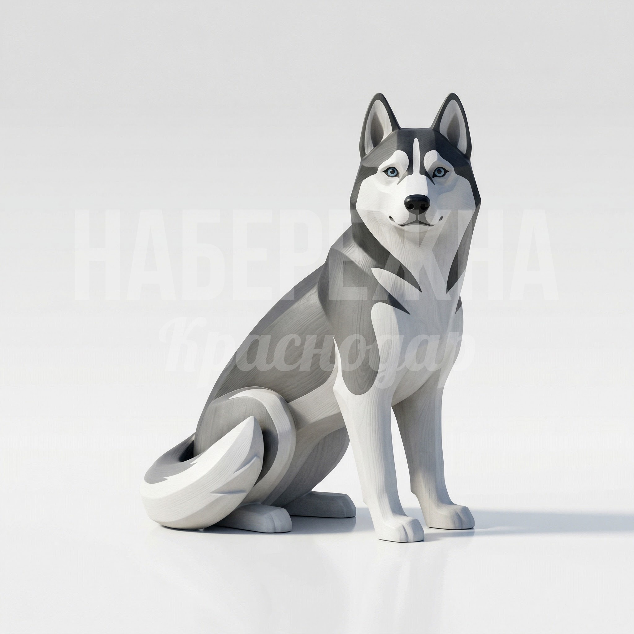 Деревянная фигура Хаски Tuumni