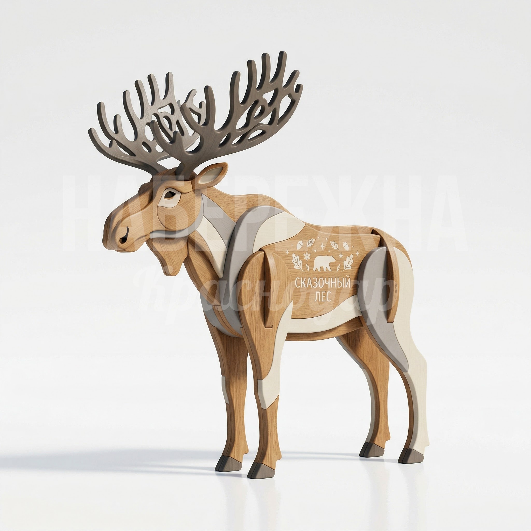 Фигура Лося из дерева для парка Cuirfu