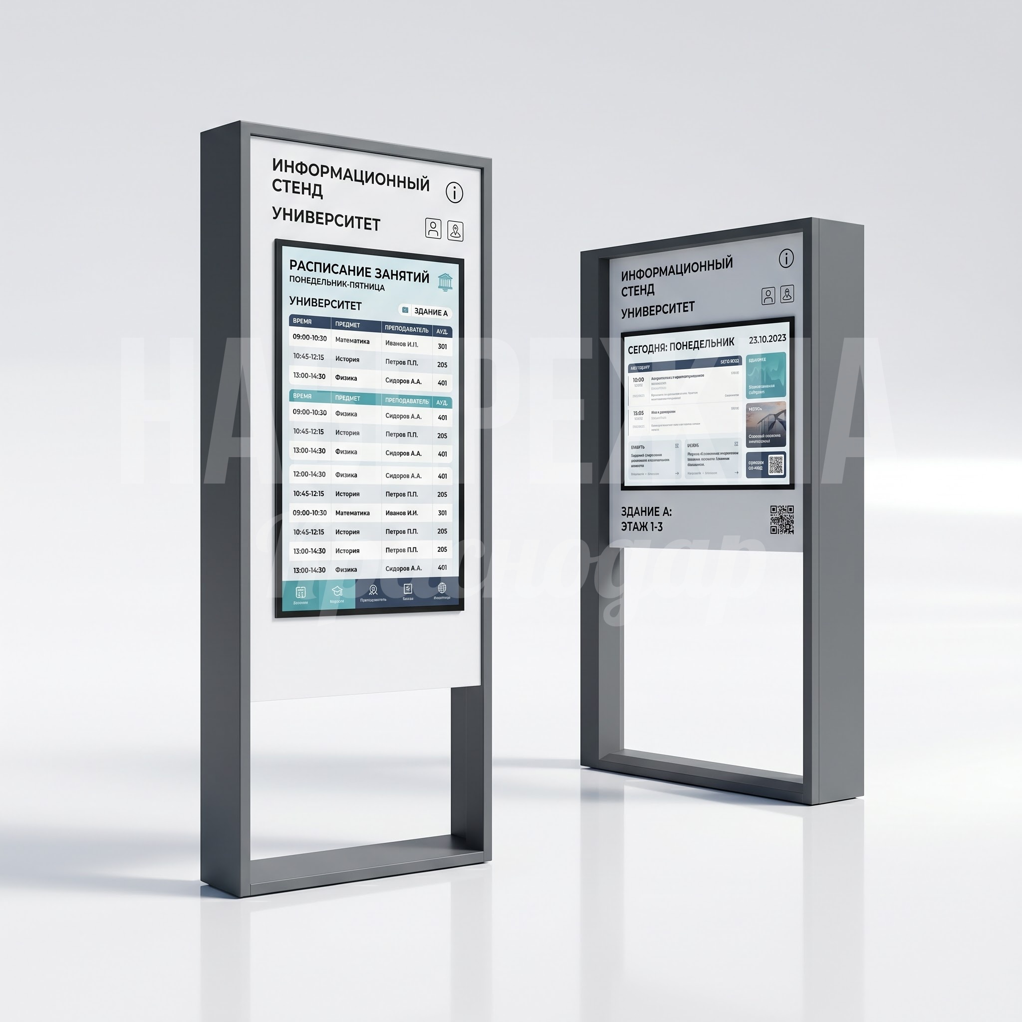 Информационные стенды с расписанием Hak