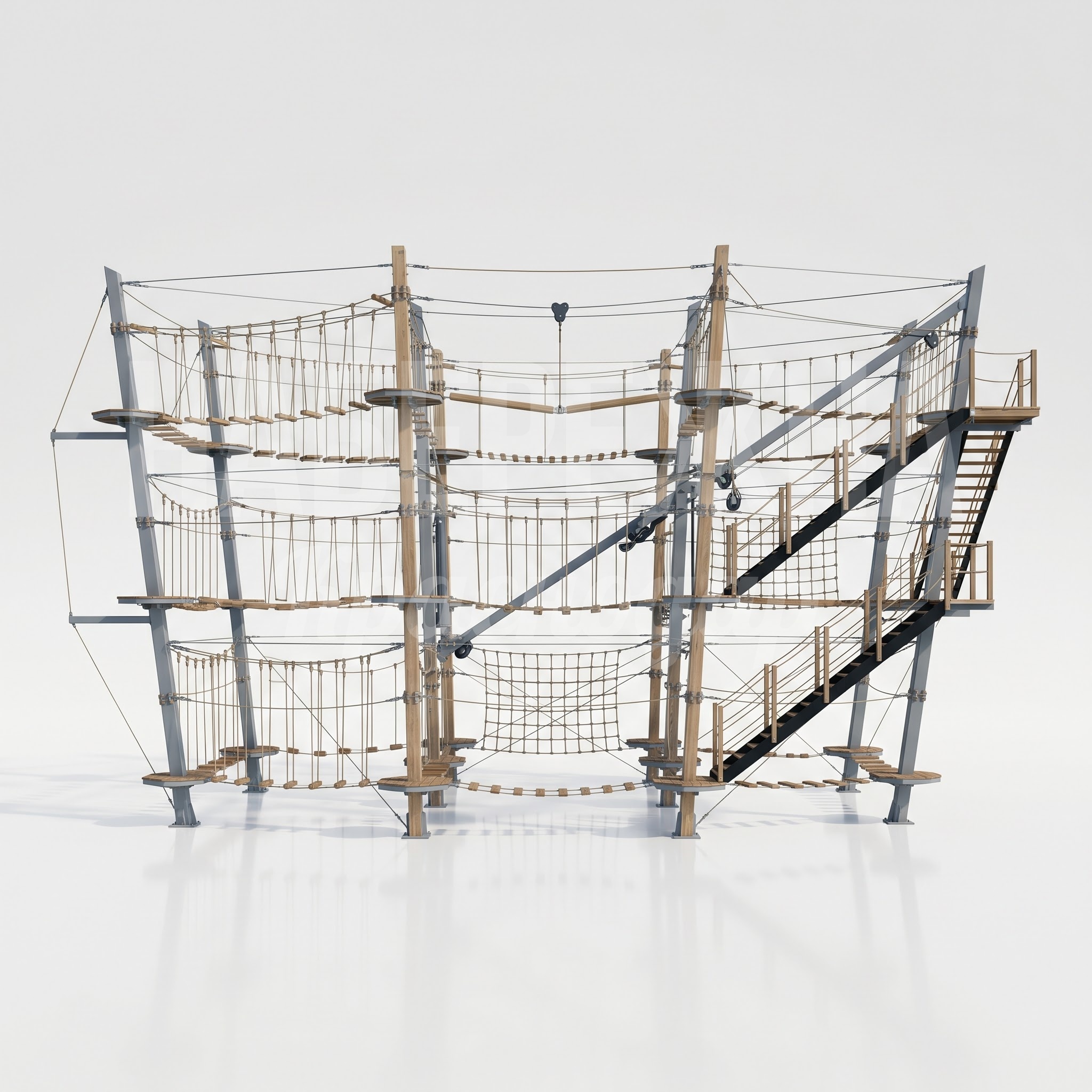 Канатный городок с верёвочными переходами Jippadri