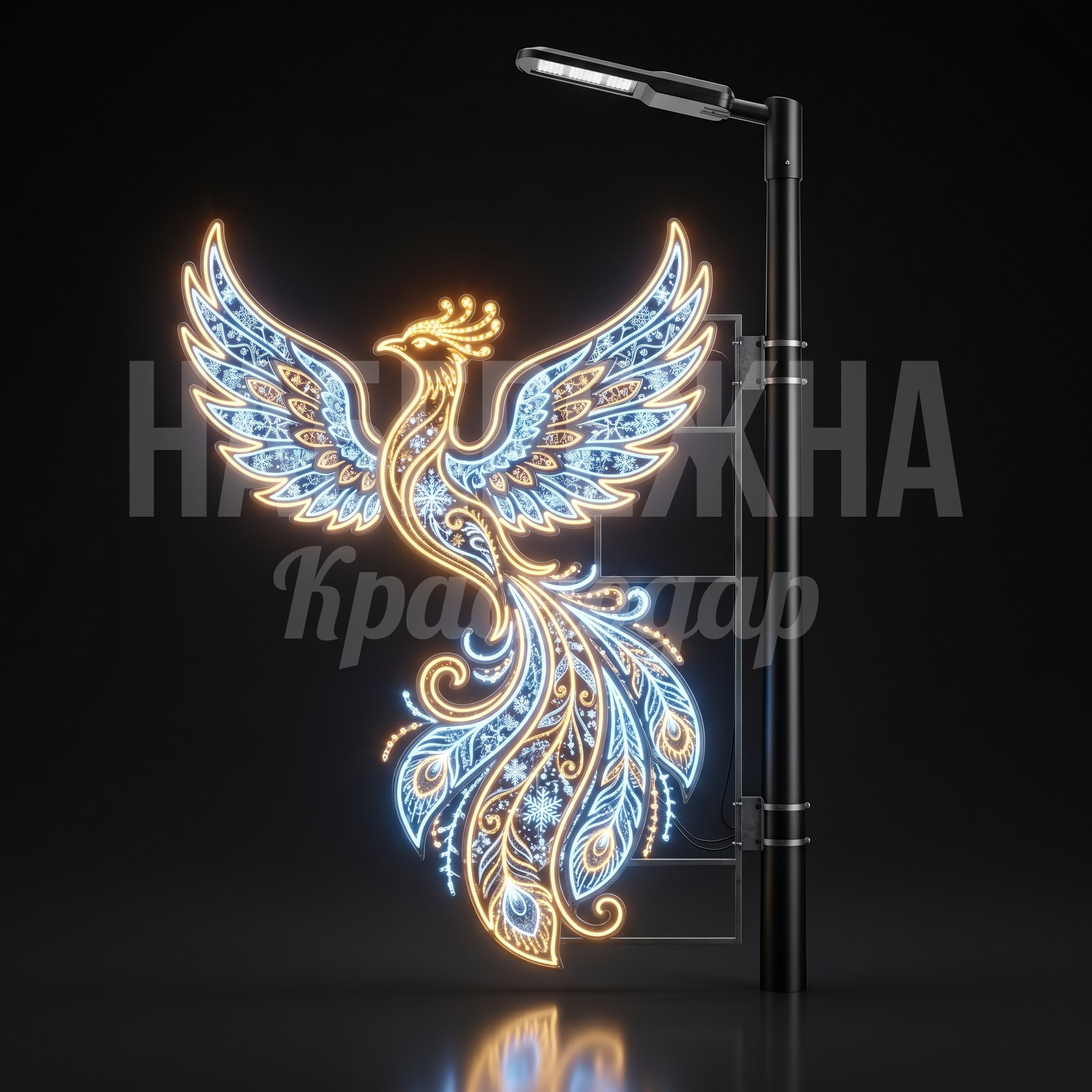 Консоль на опору освещения Жар-птица (в зимней версии)