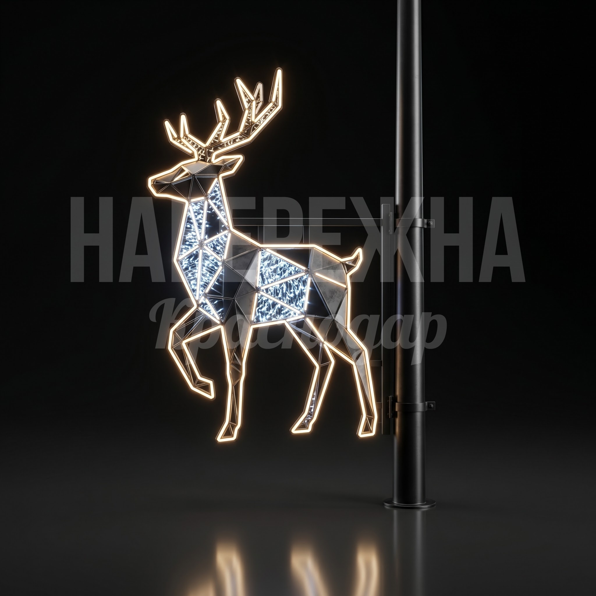 Консоль на столб Полигональный олень