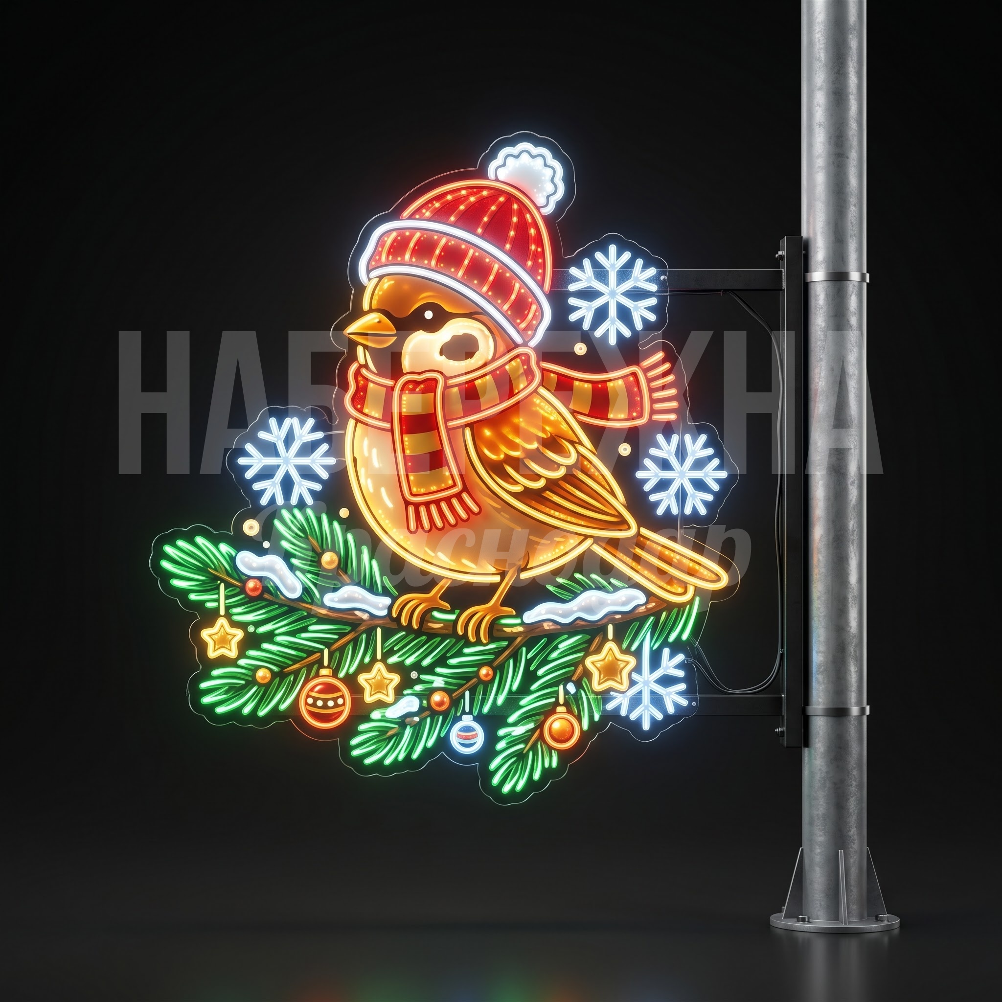 Консоль на уличный столб Воробей в шапочке