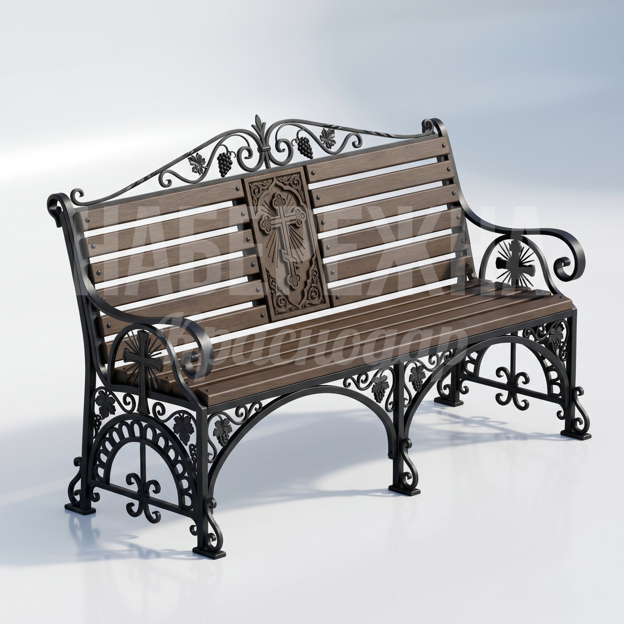 Кованая скамья для храма