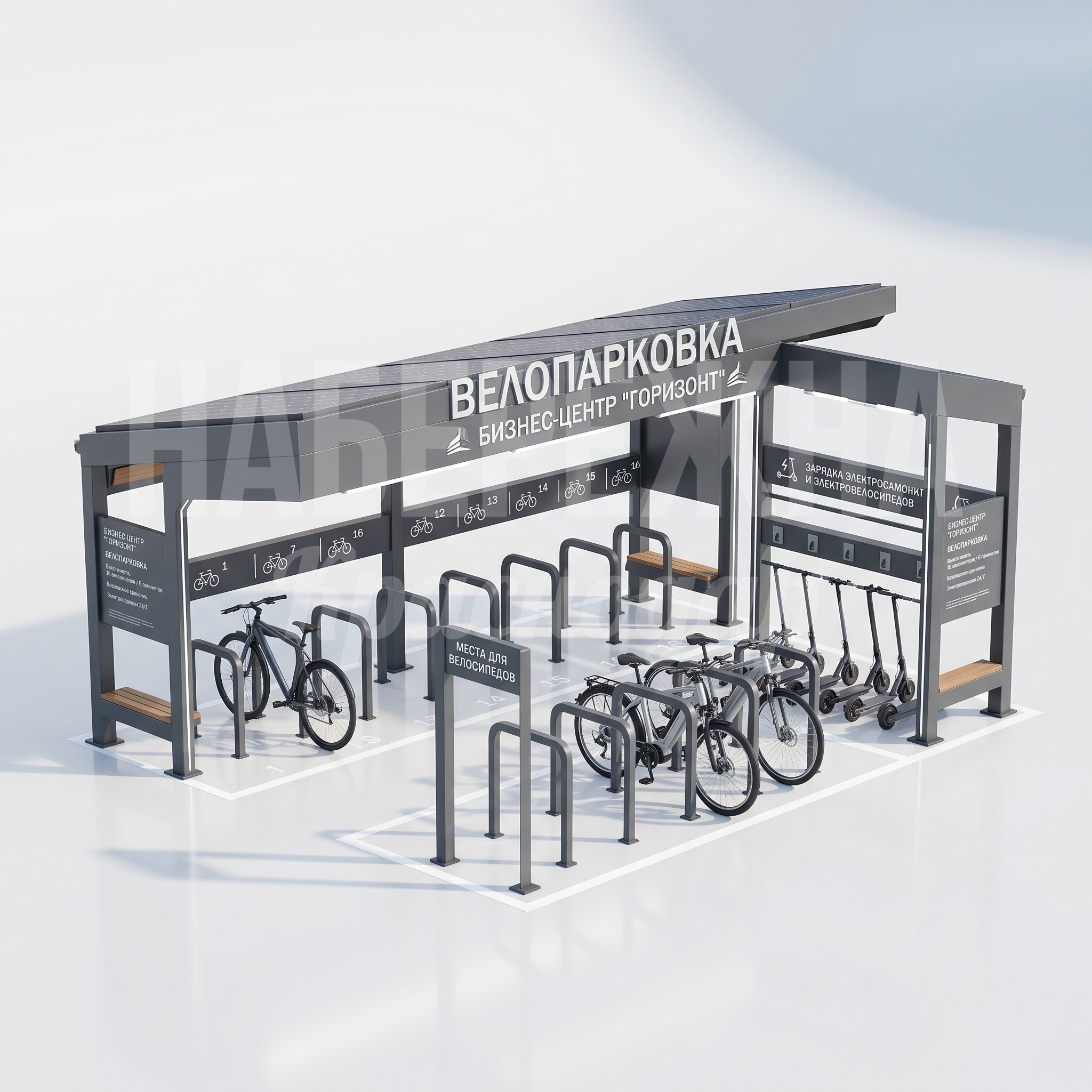 Крытая велопарковка Milpik