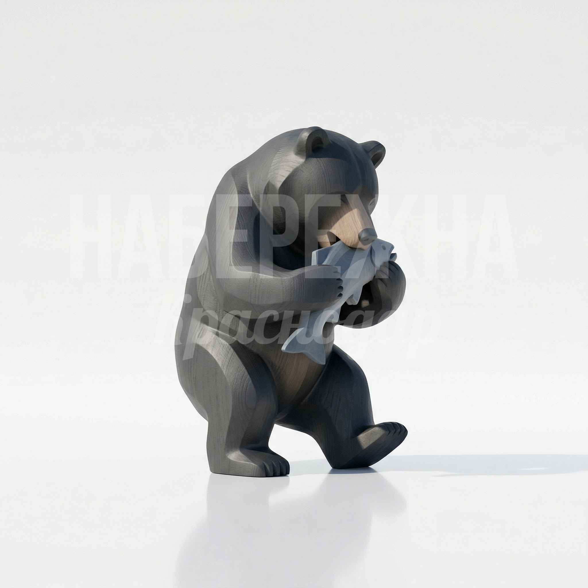 Медведь ест рыбу Gimremne