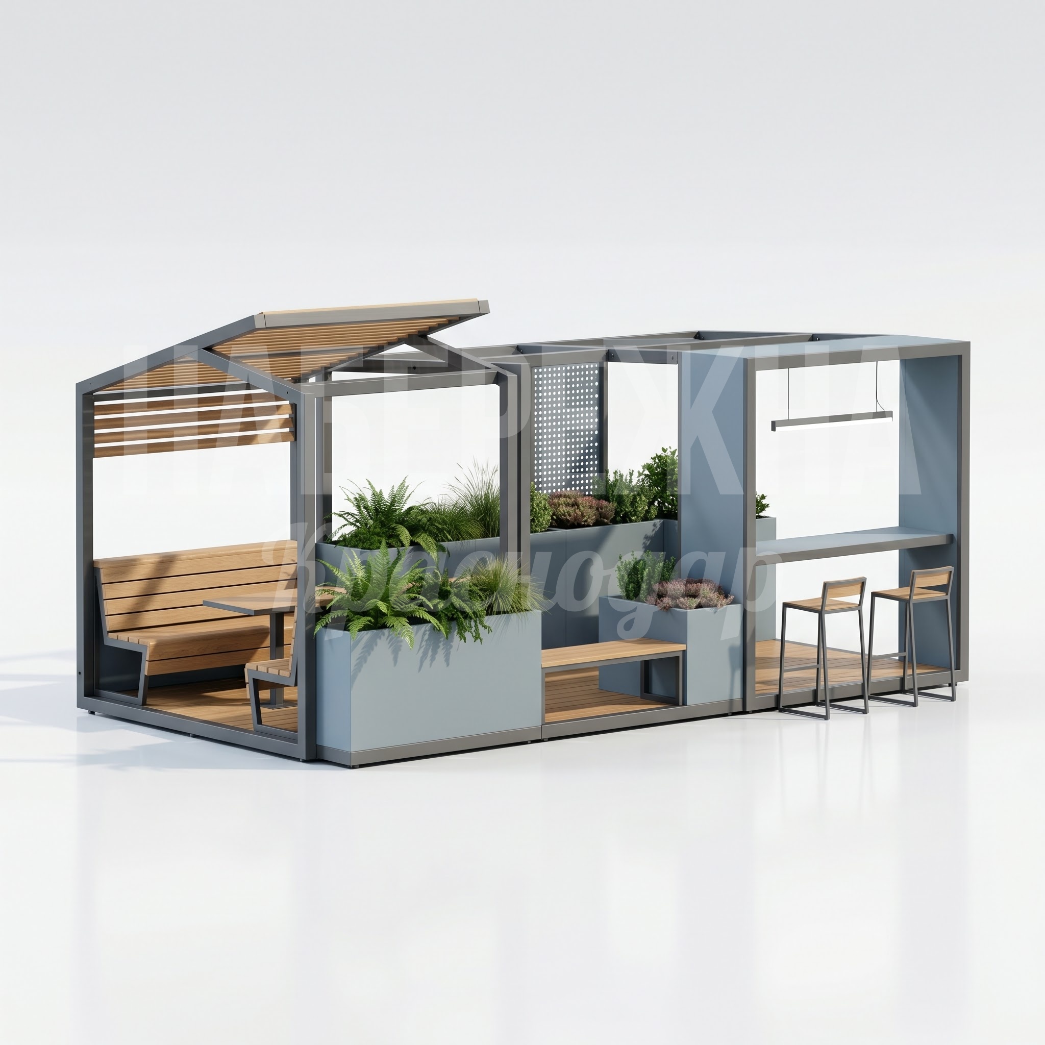 Модульный парклет 6 метров Pivpoi