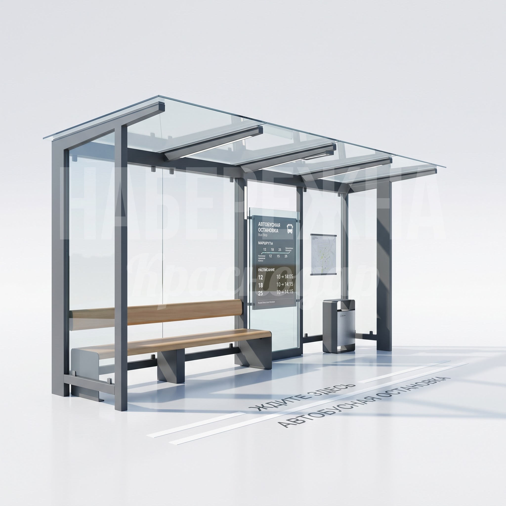 Остановка автобусная прозрачная Incuu