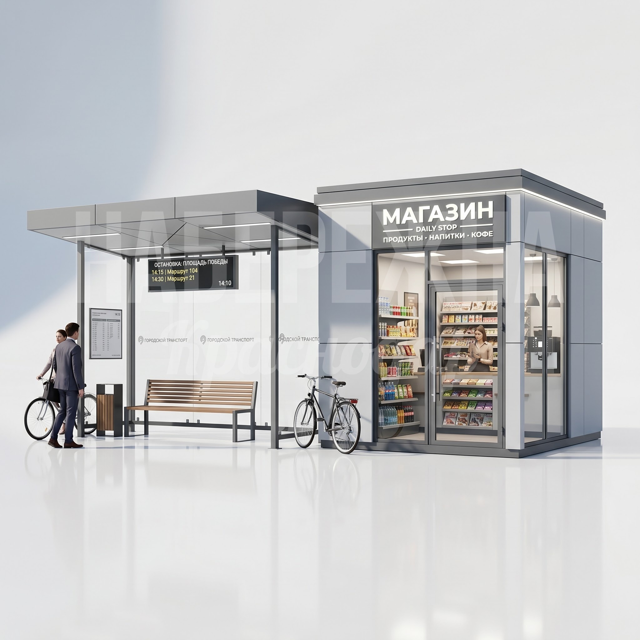 Остановка с магазином Ret