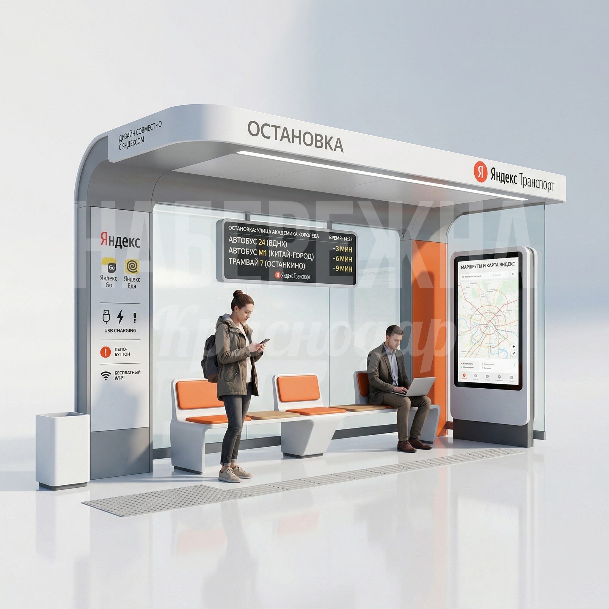 Остановочный павильон для компании Яндекс Amvo