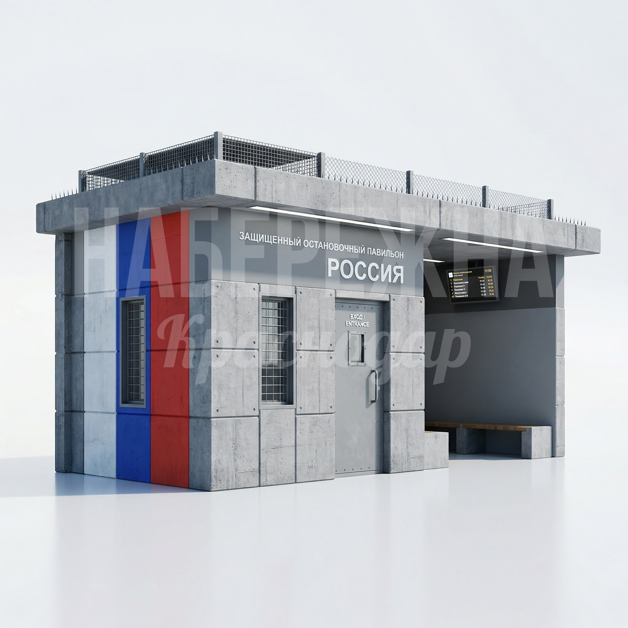 Остановочный павильон с защитой от БПЛА "Форпост"