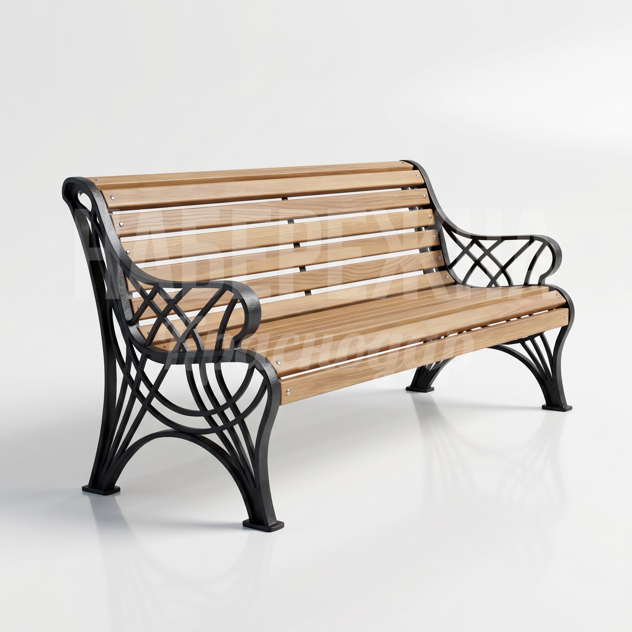 Парковая скамья с коваными боковинами Jeupåhya