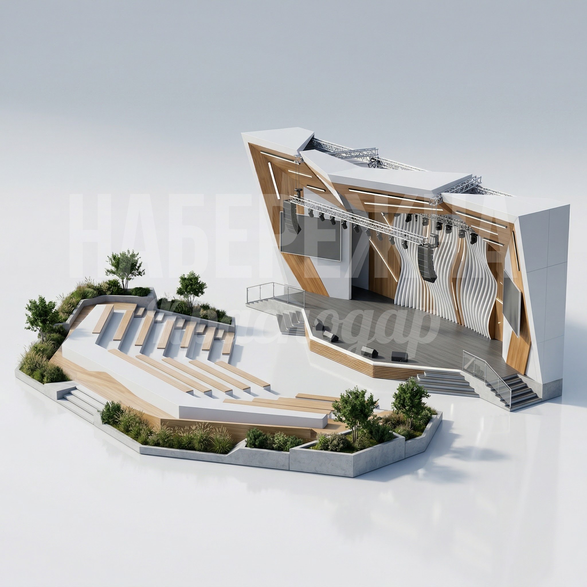 Парковая сцена для концертов и выступлений Lökmå