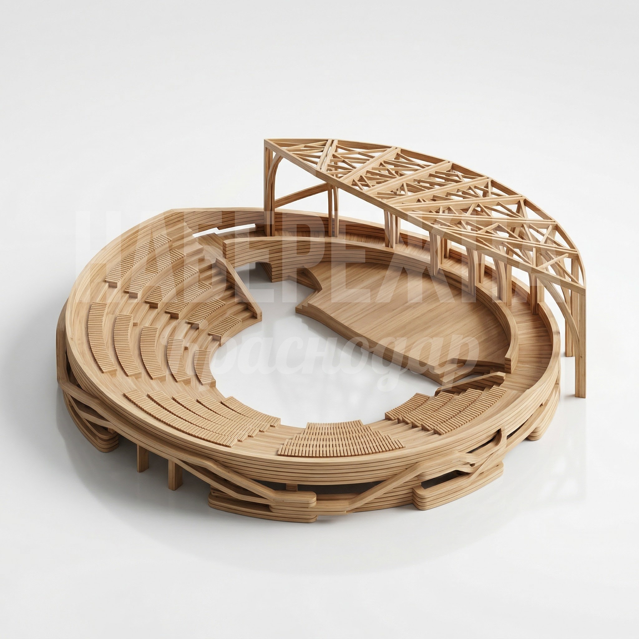 Парковый амфитеатр из дерева Yigå