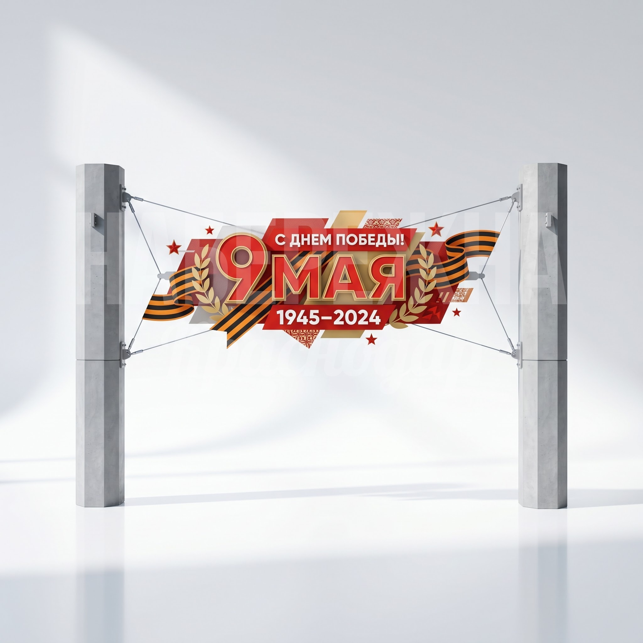 Перетяжка на празднование 9 мая