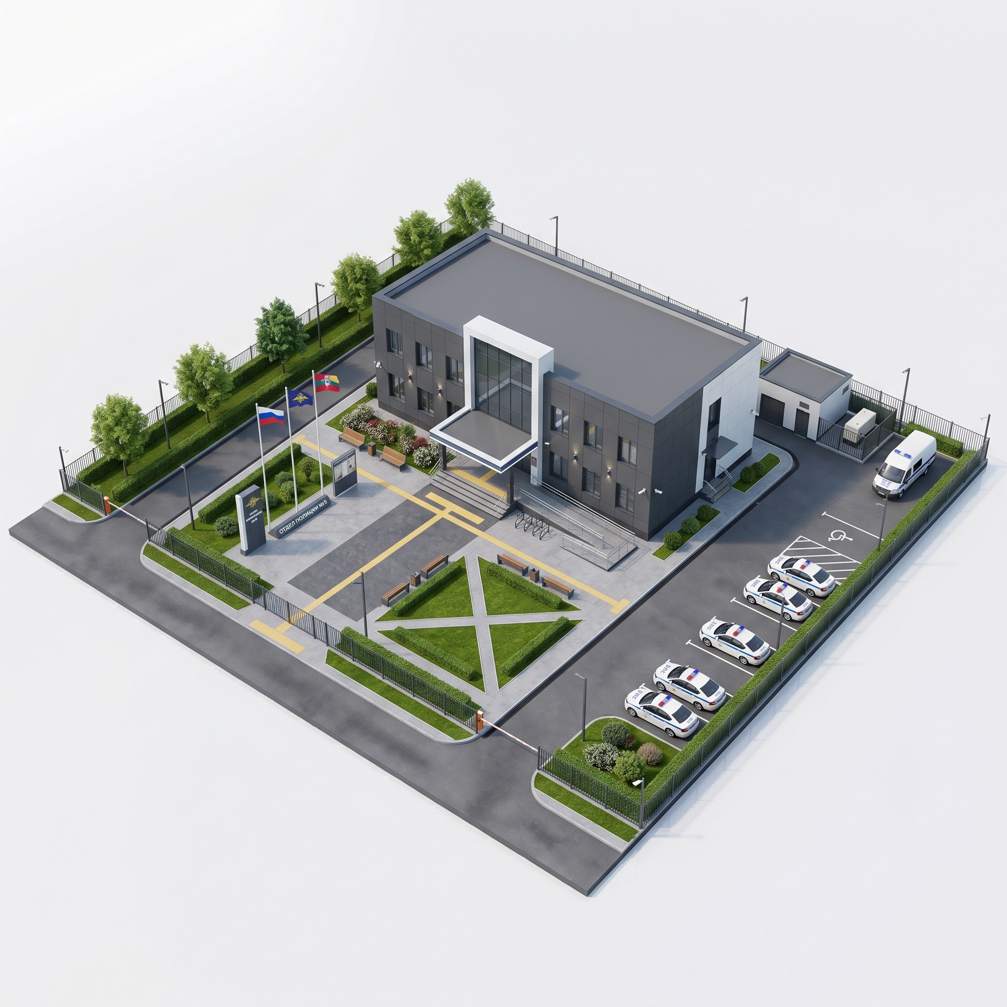 Благоустройство территории вокруг полицейского участка