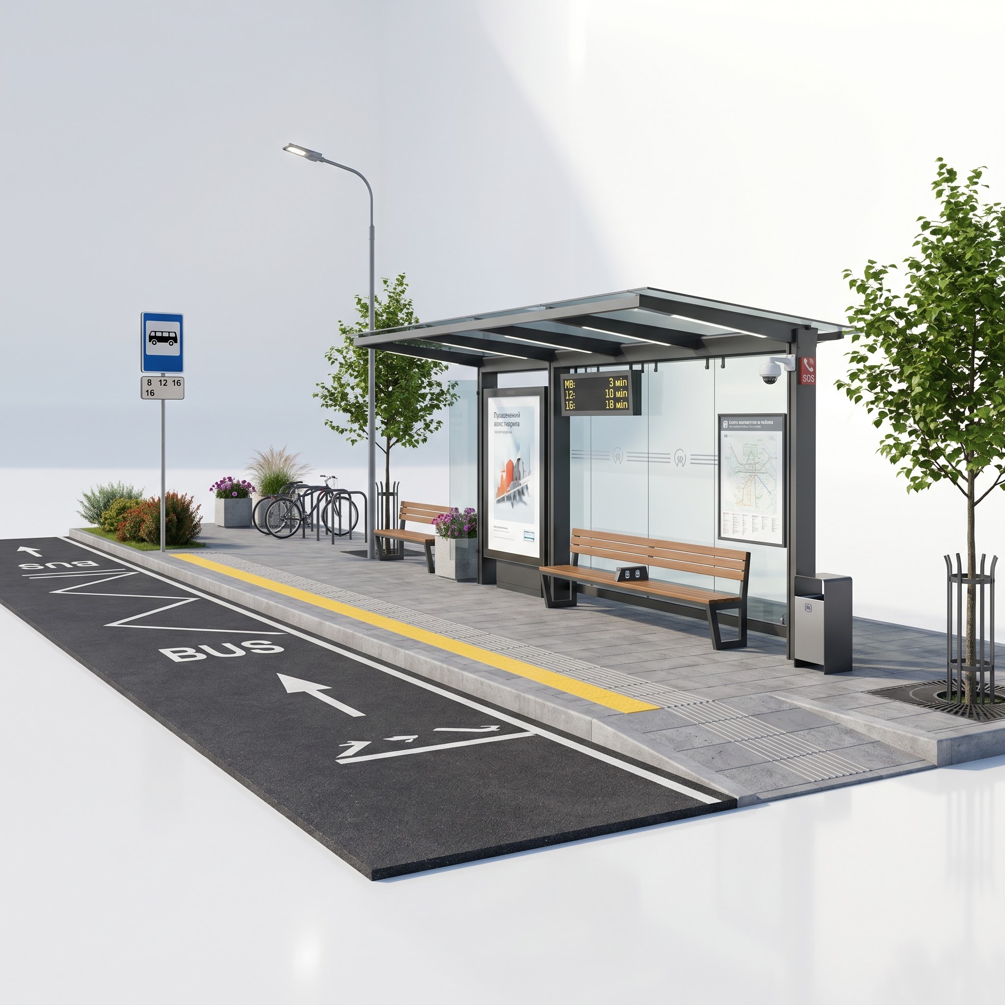 Остановка общественного транспорта с карманом