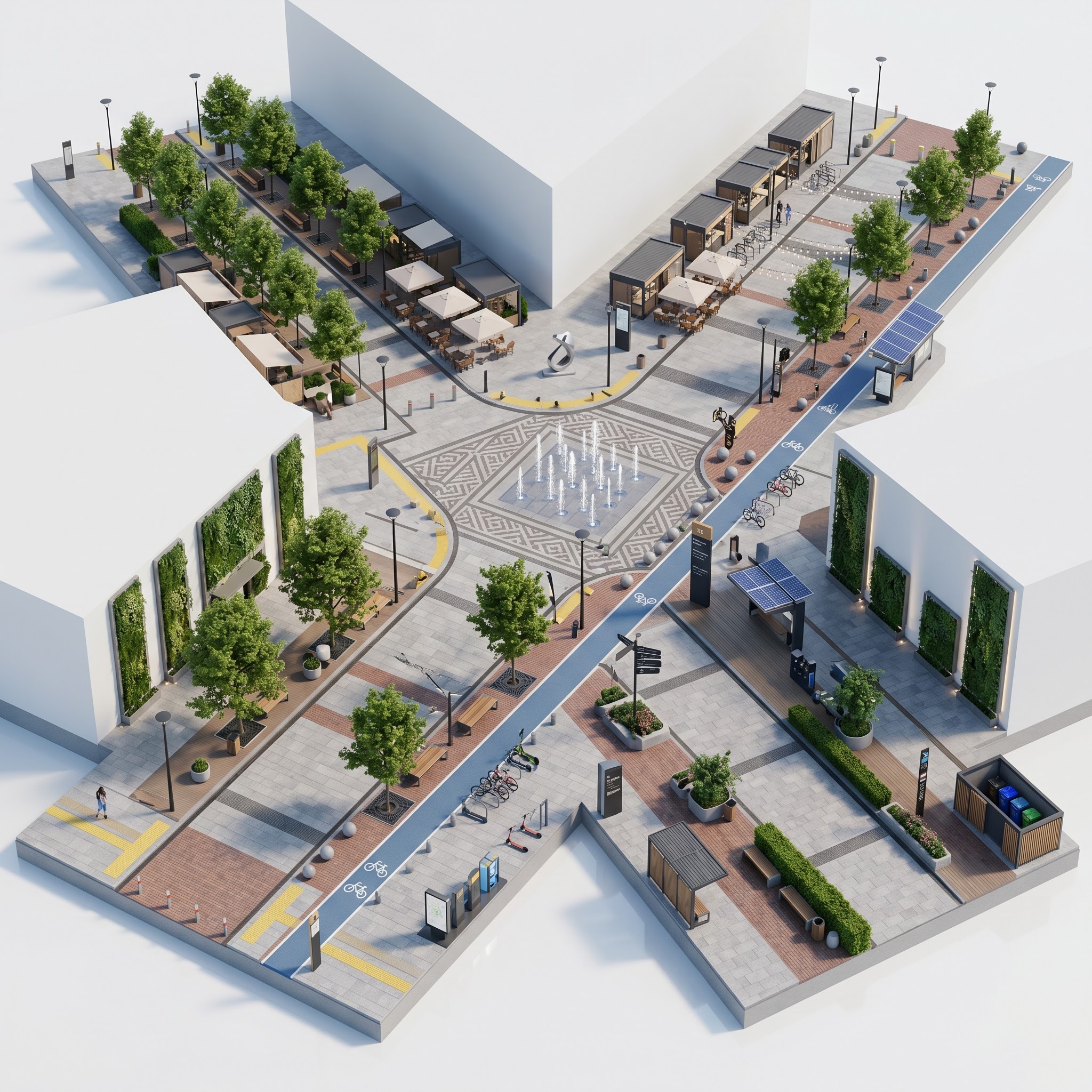 Пешеходная зона в городском центре