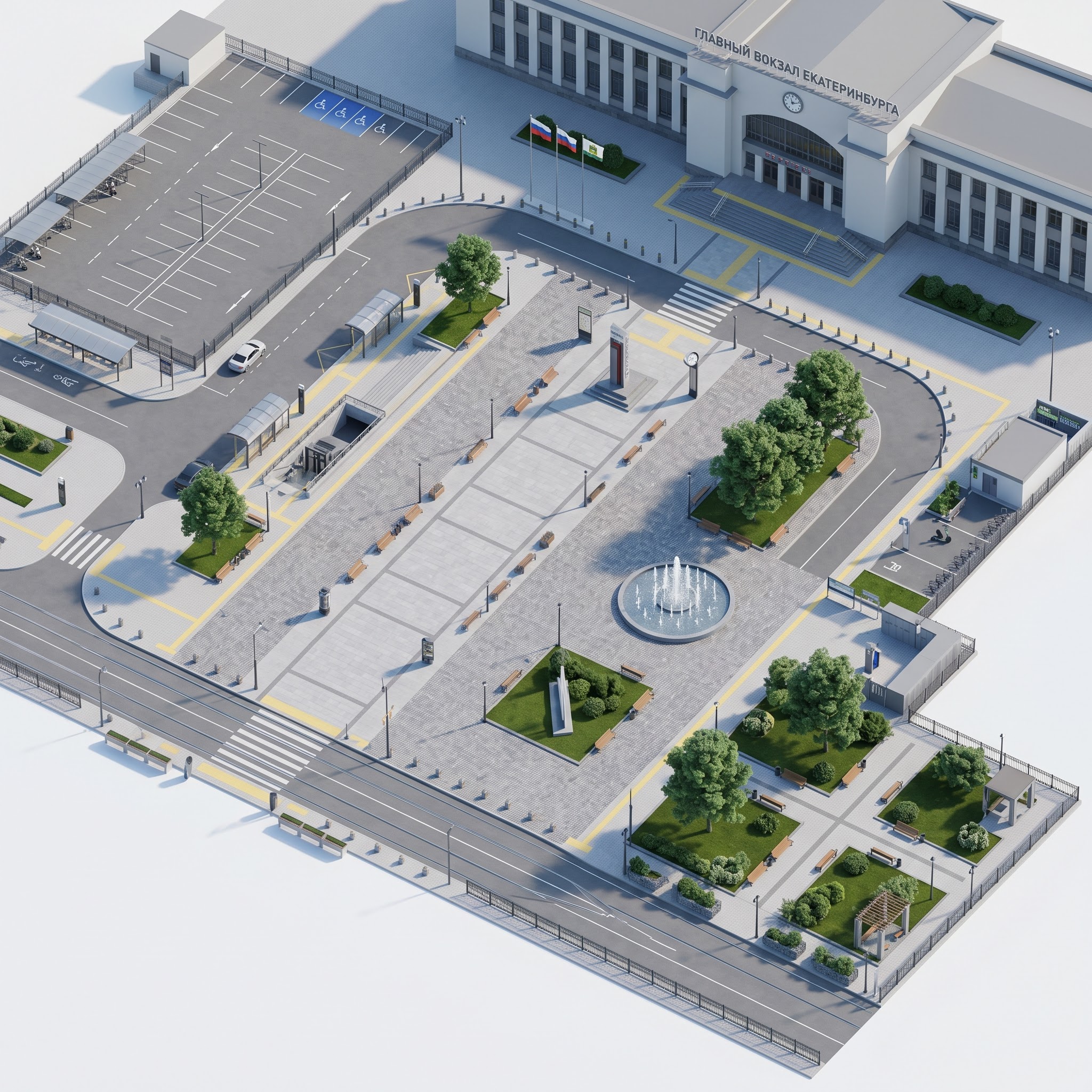 Площадь у железнодорожного вокзала