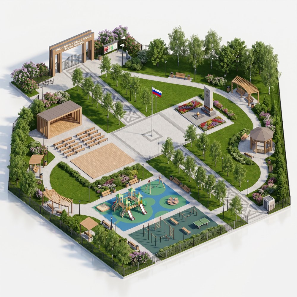 Благоустройство поселкового парка