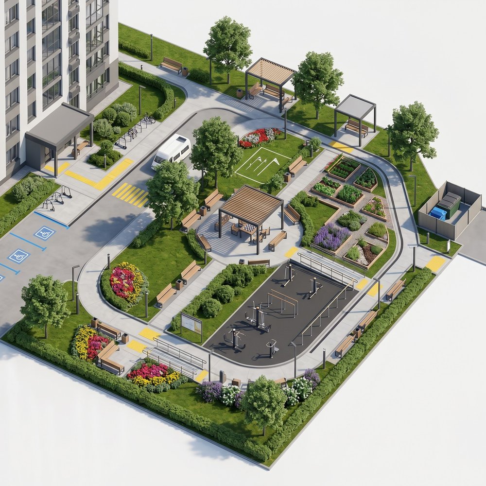 Двор для пожилых жителей