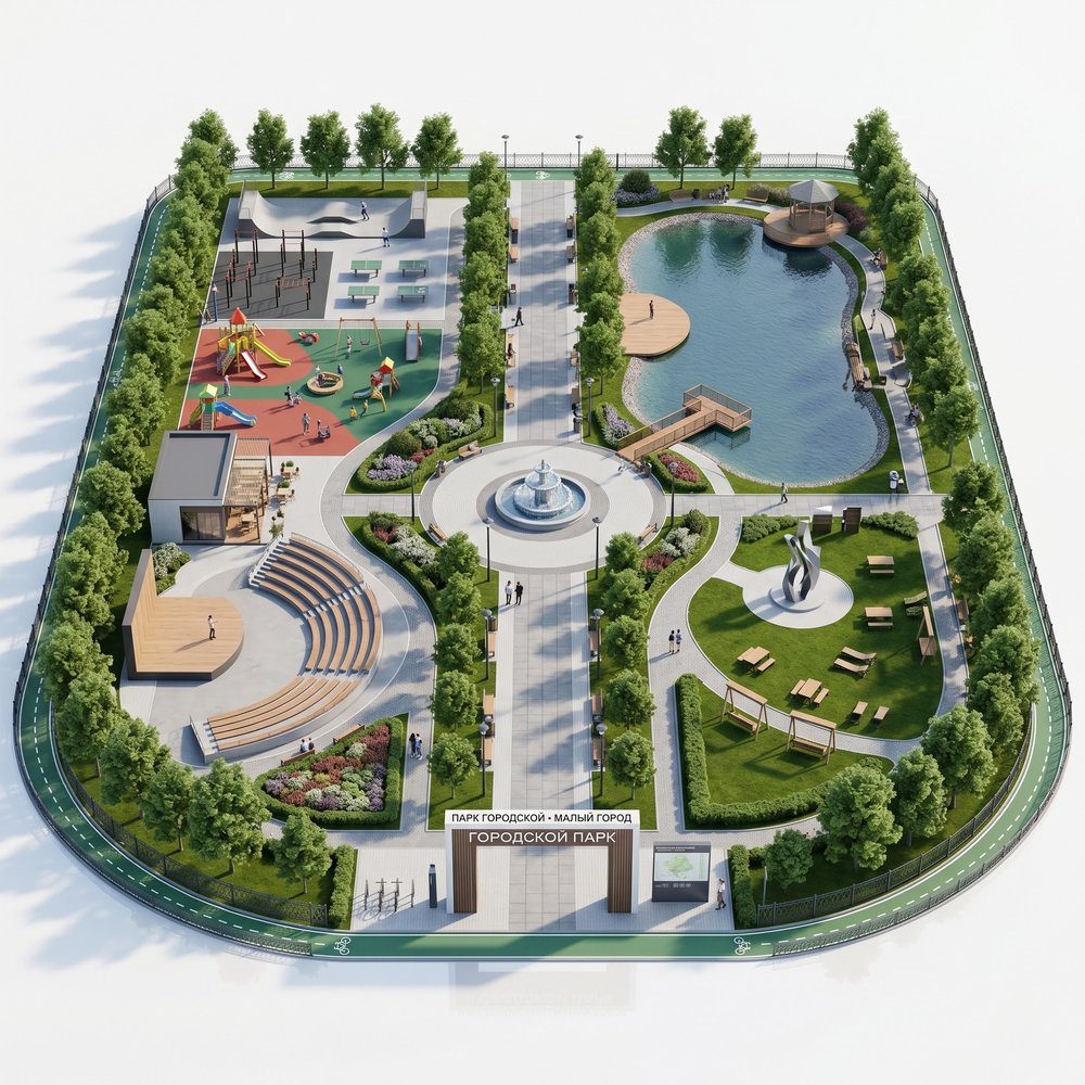 Городской парк малого города