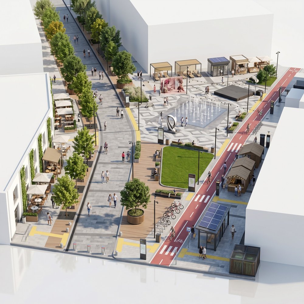 Пешеходная улица в центре города