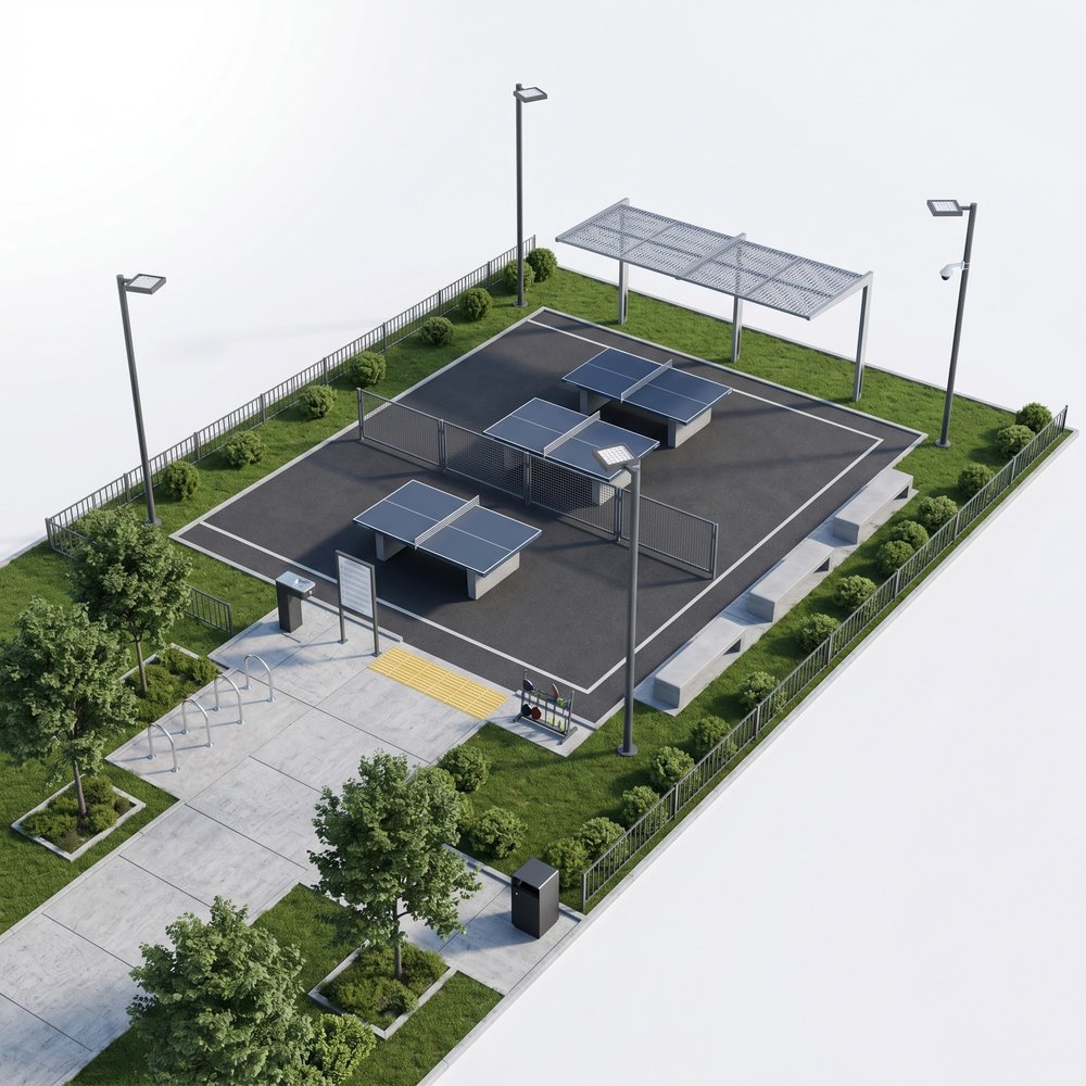 Площадка для игры в настольный теннис