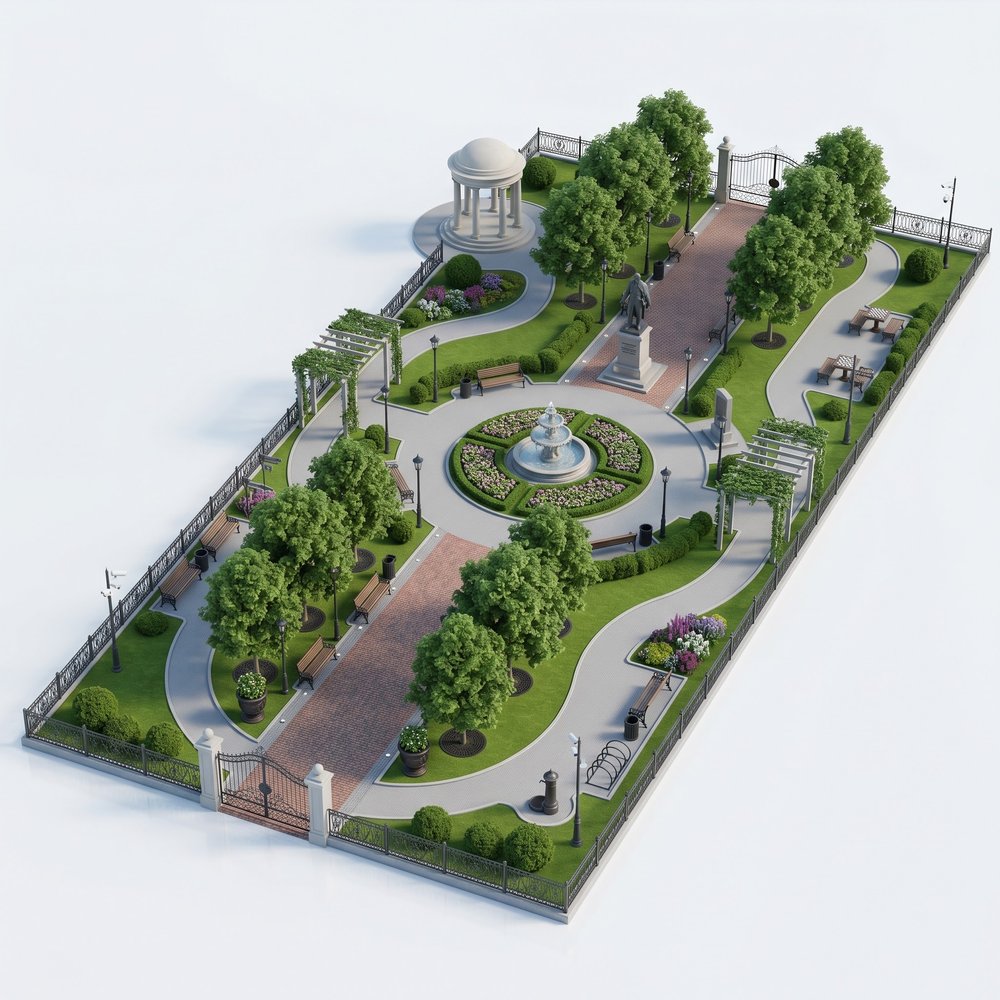 Сквер в историческом центре города