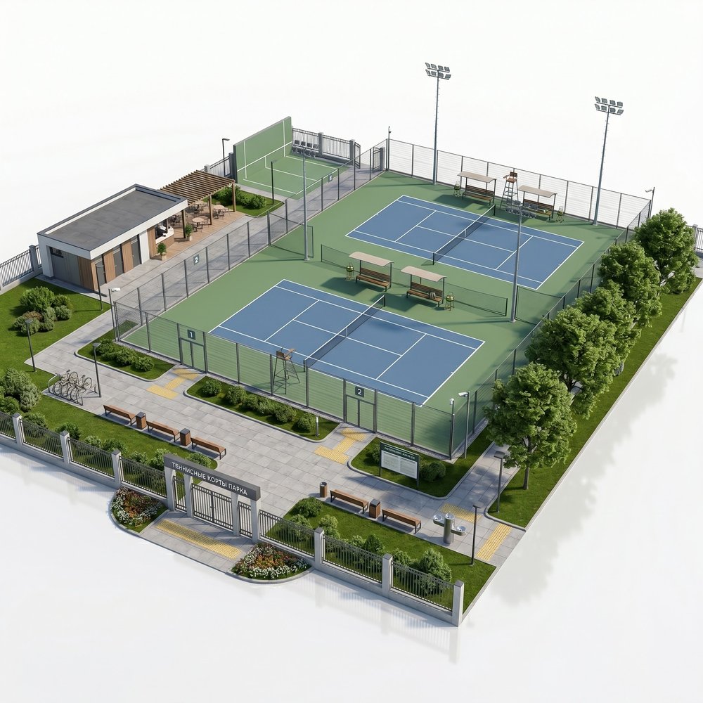Теннисные корты в парке