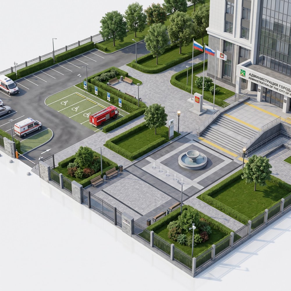Территория административного здания