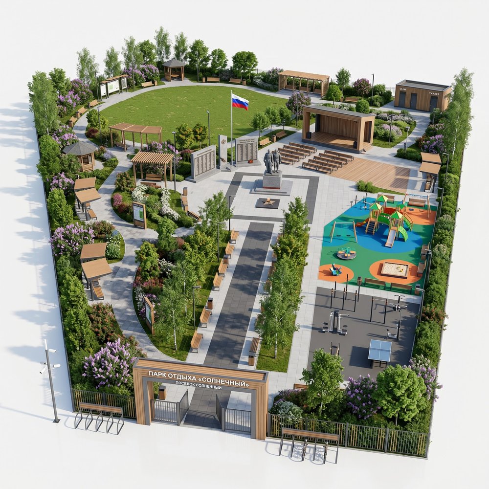 Территория поселкового парка