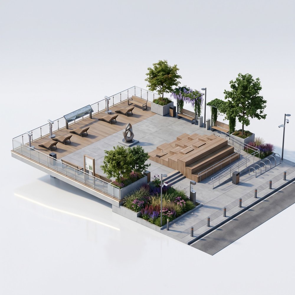 Видовая терраса — расширение пешеходной зоны с панорамным видом