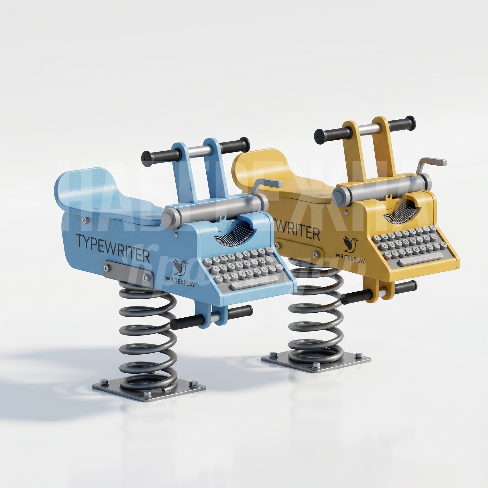 Пружинные качалки в форме пишущих машинок Töroj