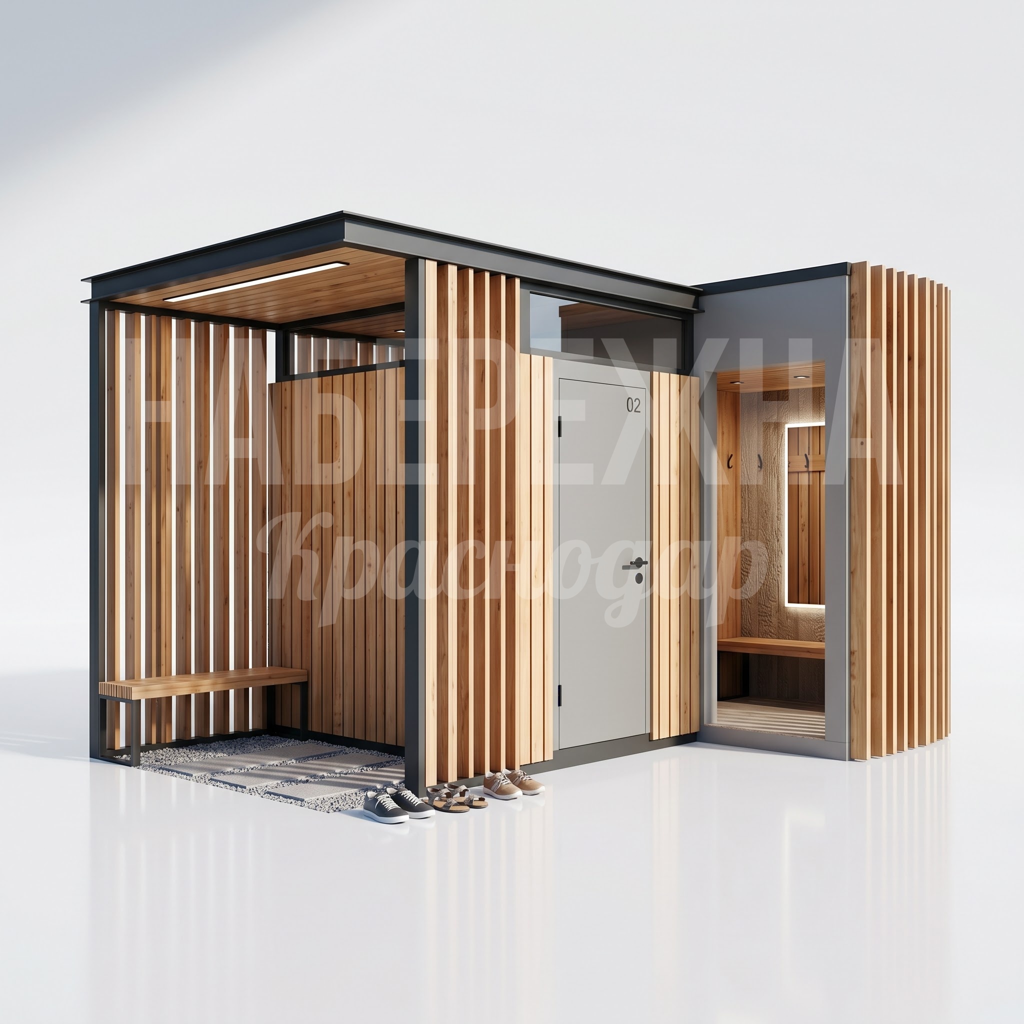 Раздевалка на улице деревянная Pebde