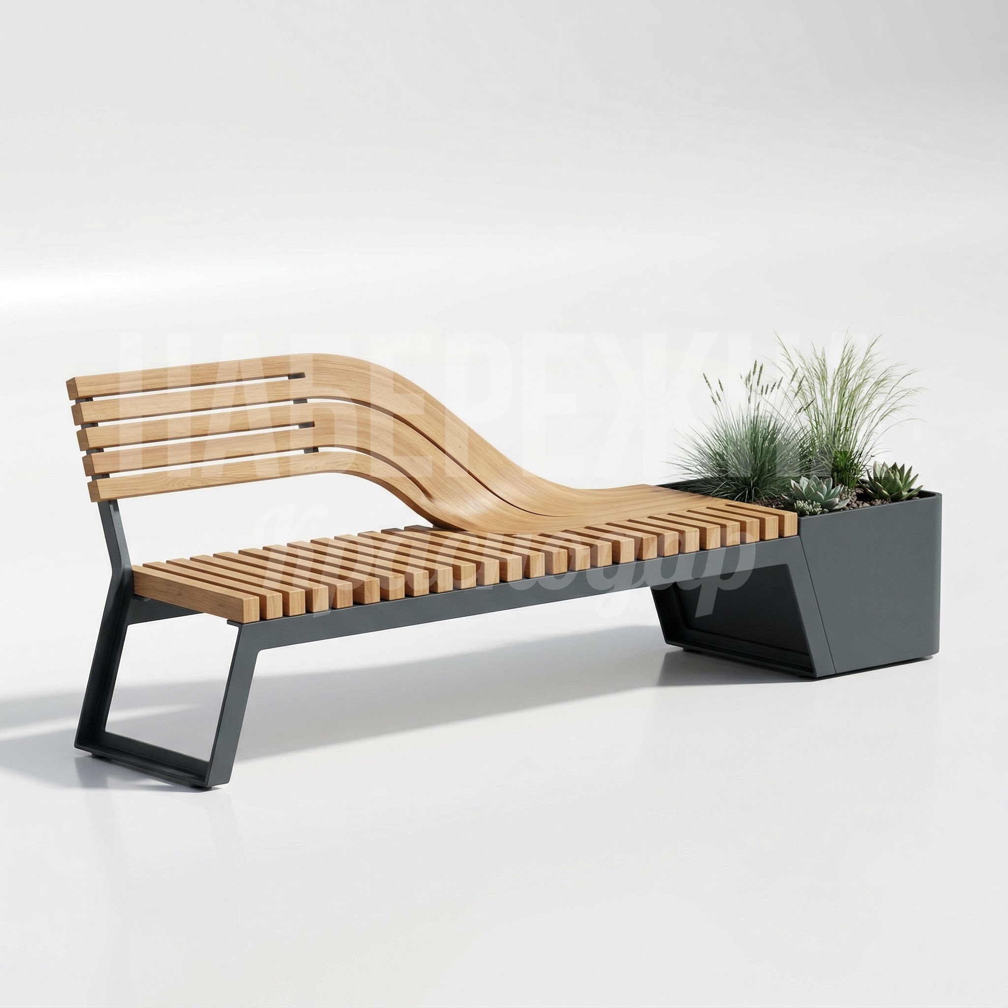 Скамейка для общественных мест с вазоном Hupfe