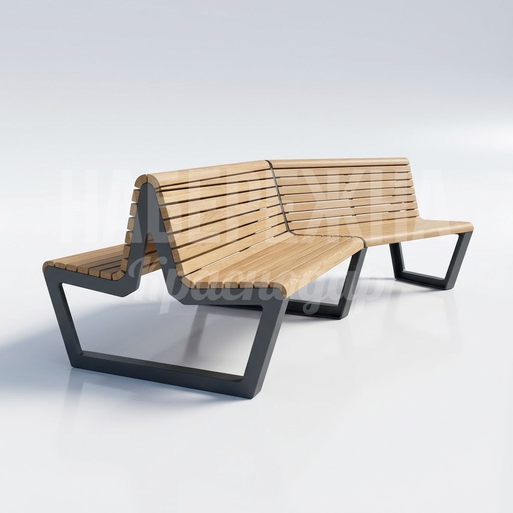 Скамейка парковая с изгибом Juehucnö