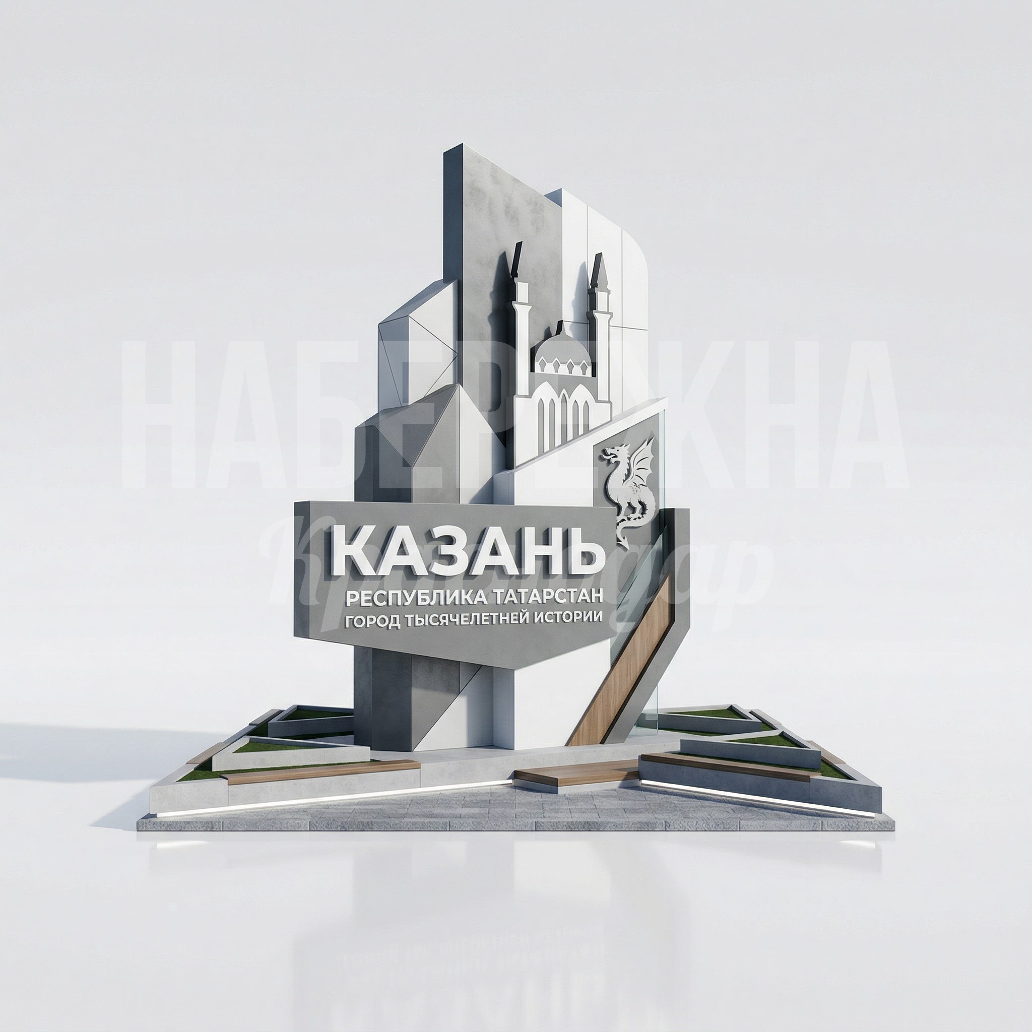 Стела с названием города Казань