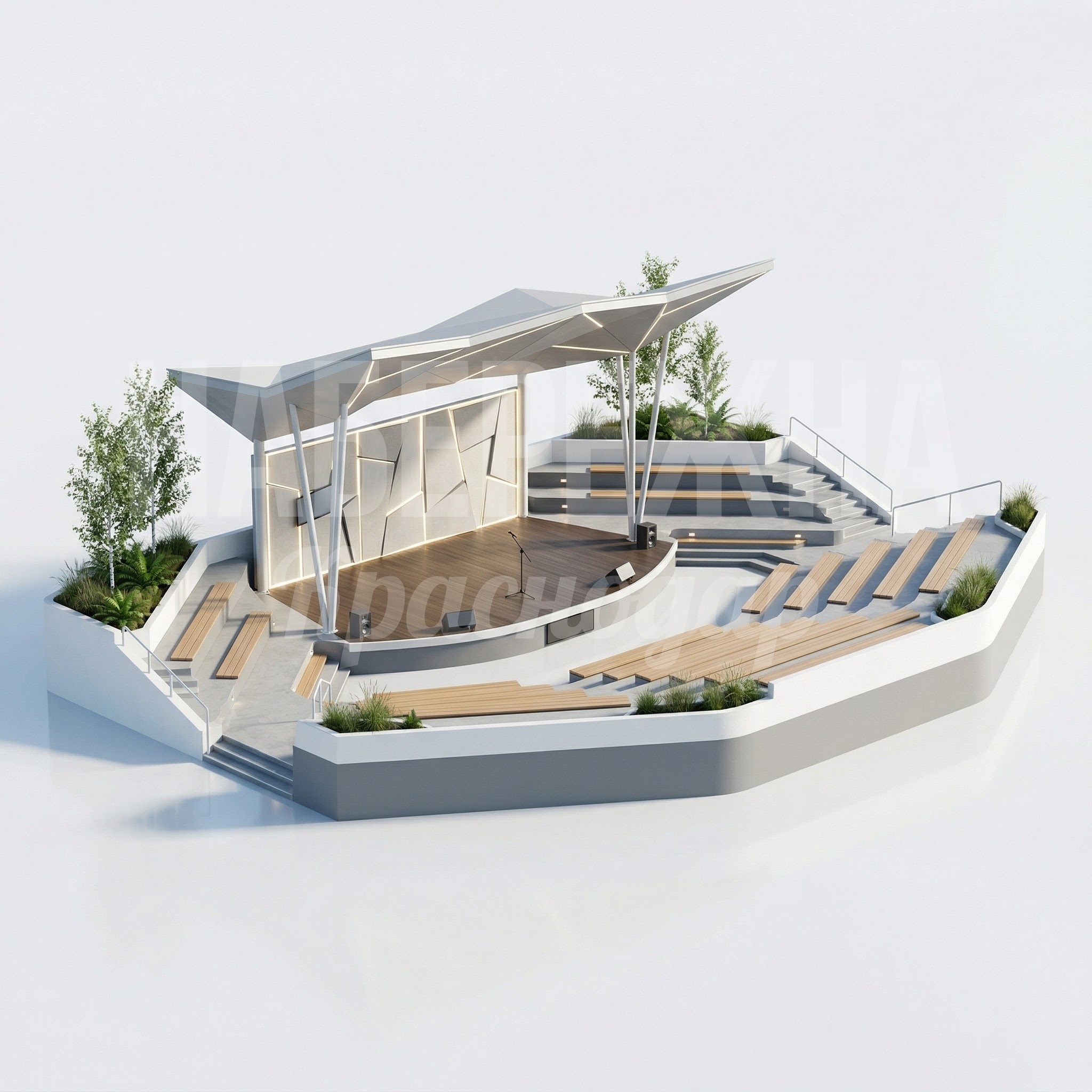 Сцена для благоустройства парка Beu