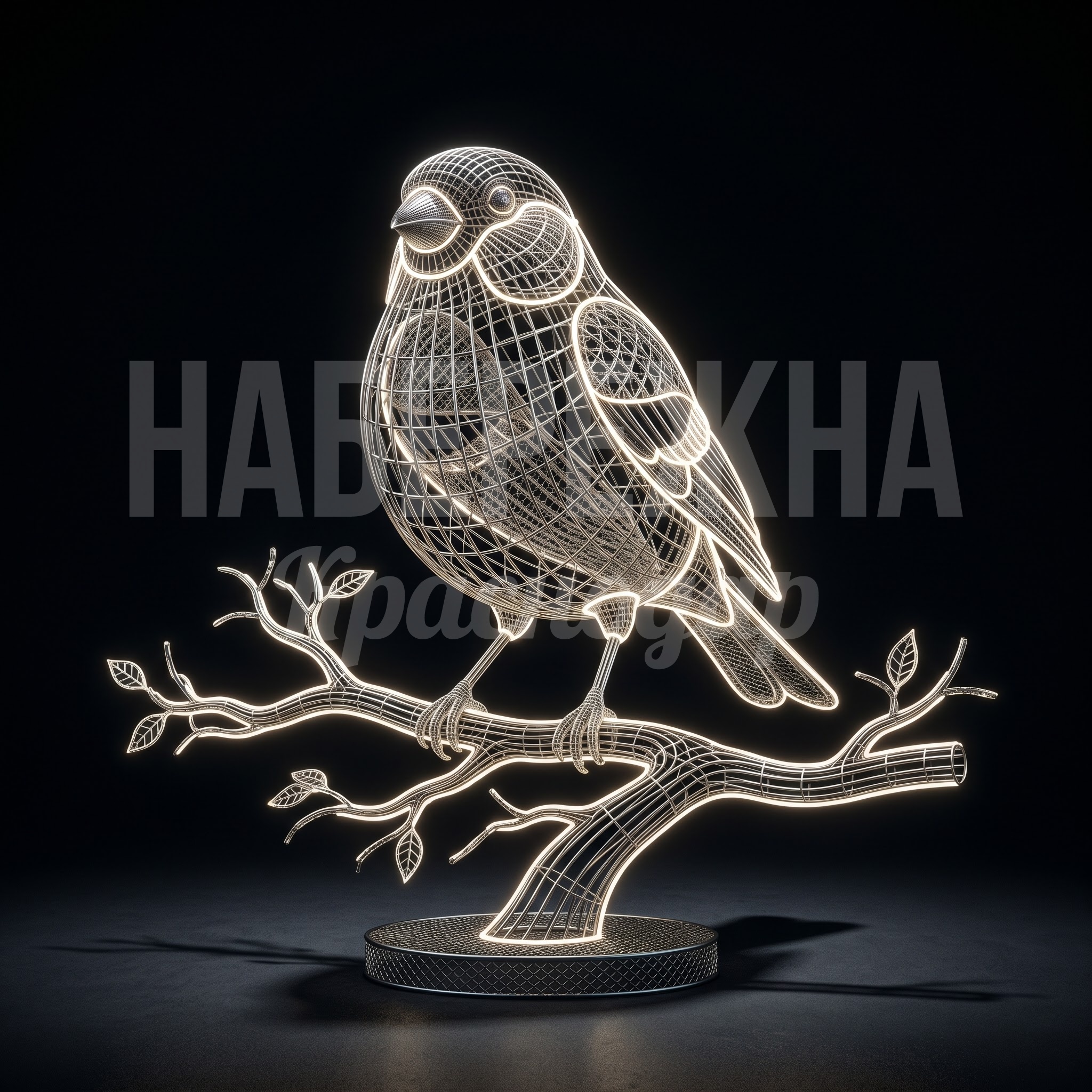 Световая фигура снегирь на ветке Jelukofe