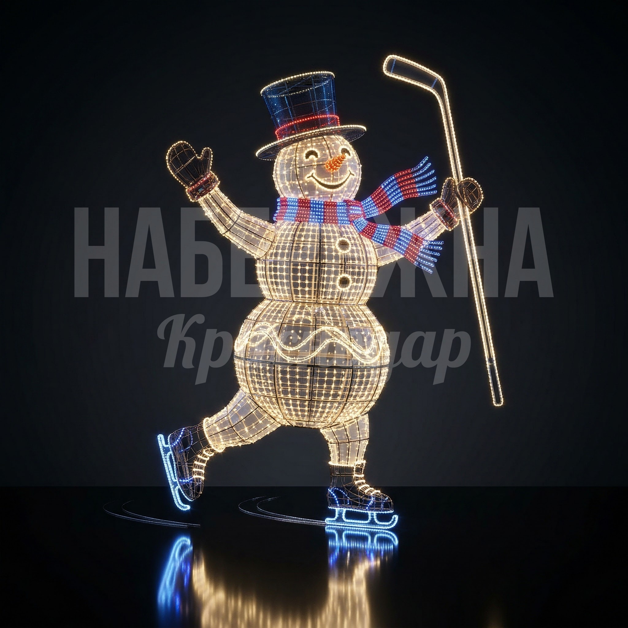 Снеговик с клюшкой в шляпе Suåyku