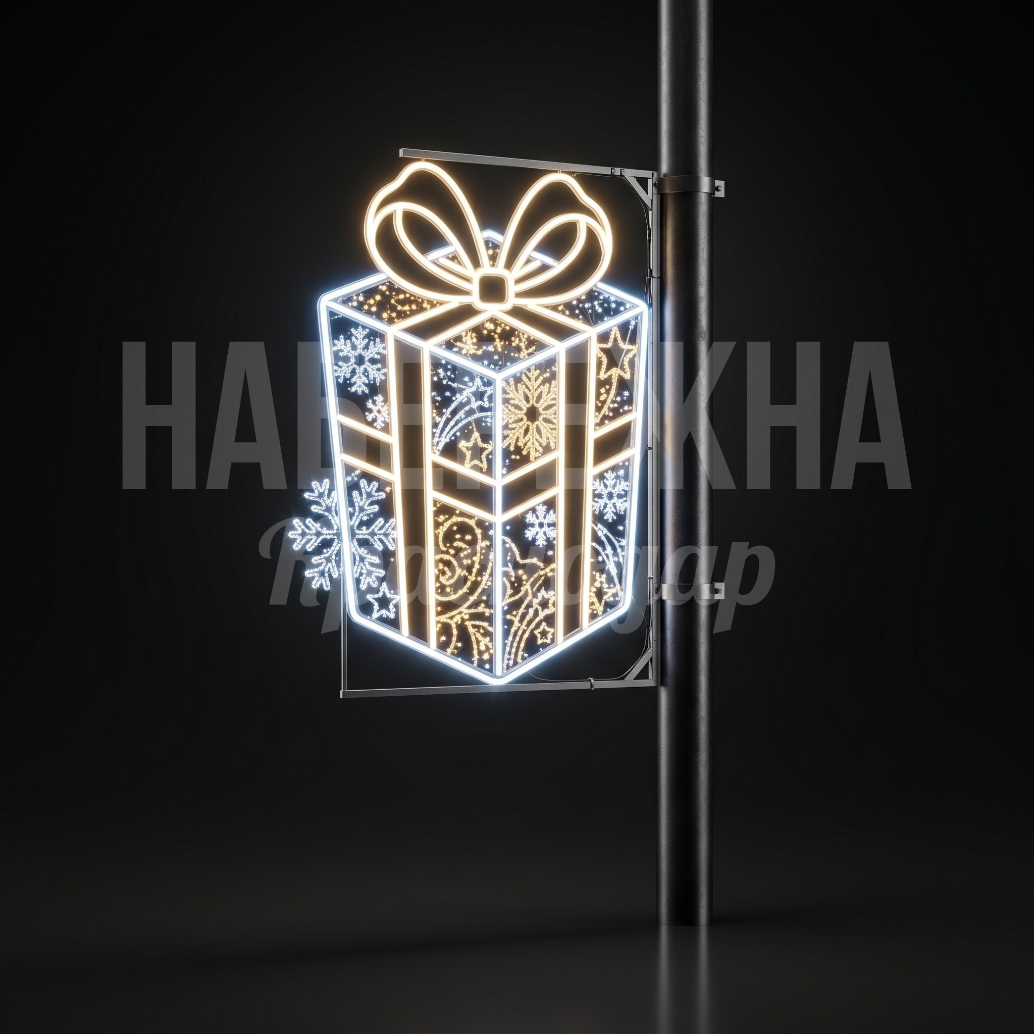 Световая консоль на столбах освещения Подарок