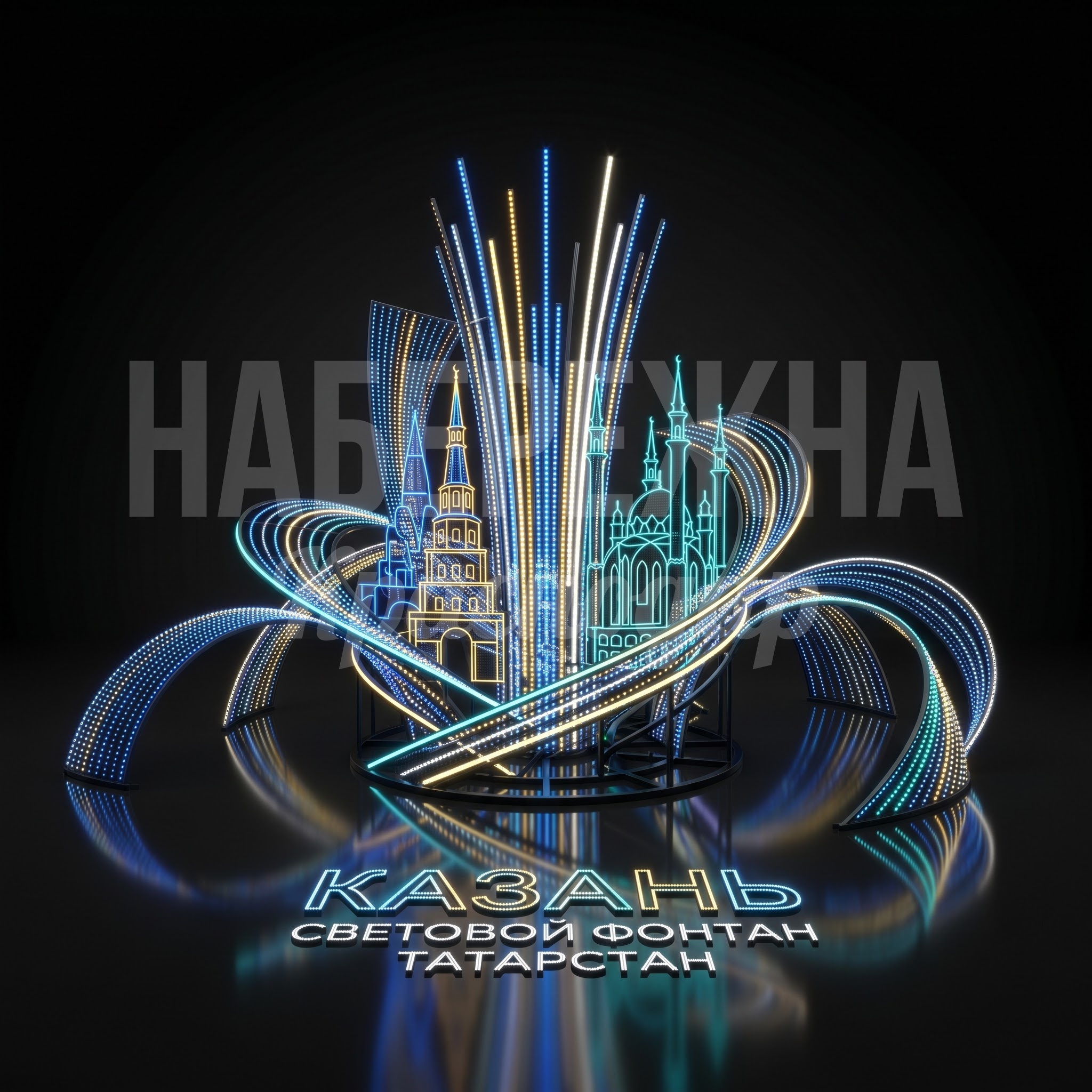 Световой фонтан для города Казань