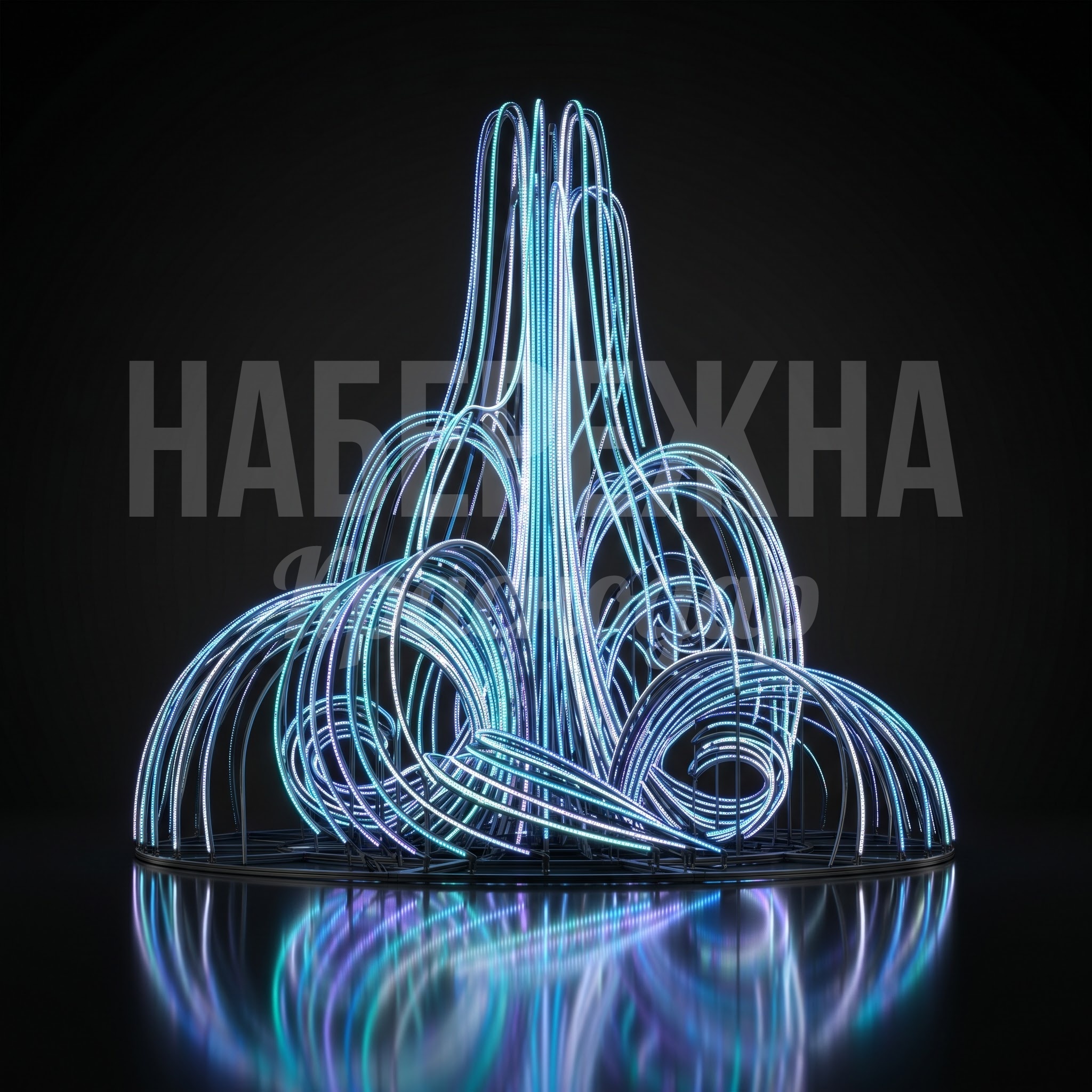 Световой фонтан из светодиодных лент Netnuftö